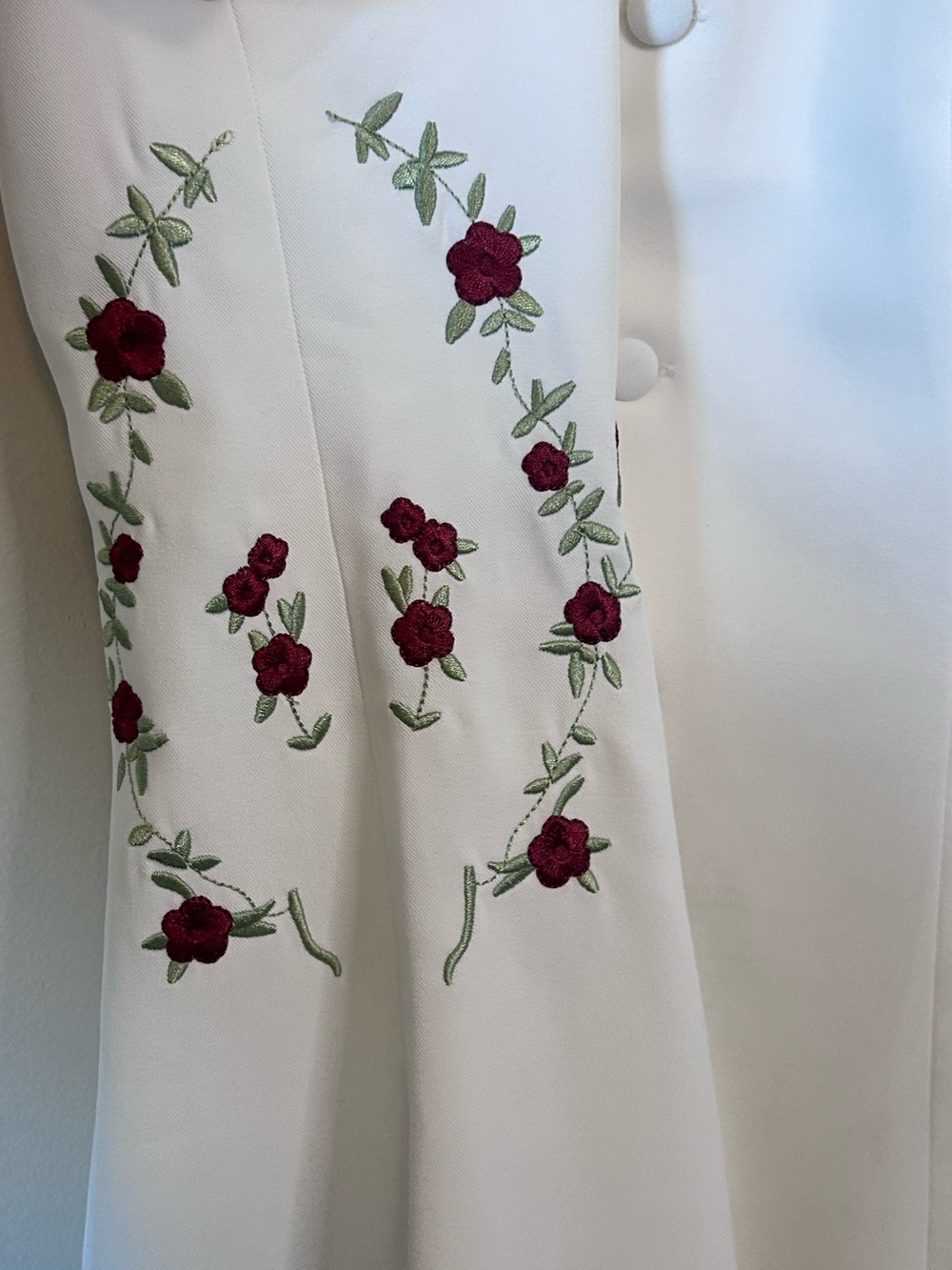 Commense White Embroidered Floral Button Front Mini Dress Size XL - Picture 4 of 8